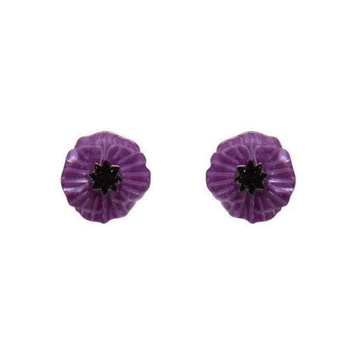 Erstwilder - POPPY FIELD EARRINGS (Purple)