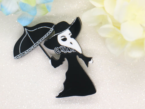 Wintersheart - Elegant female plague doctor Brooch