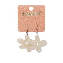 Erstwilder - Flower Ripple Glitter Resin Drop Earrings – Cream