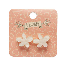 Erstwilder - Flower Ripple Glitter Resin Stud Earrings - Cream