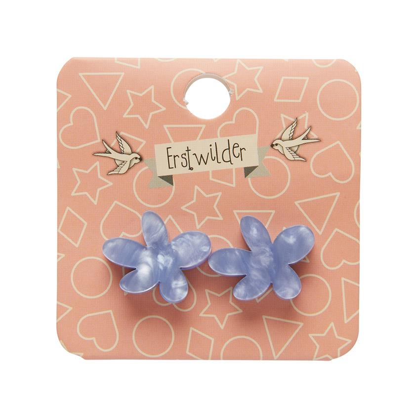 Erstwilder - Flower Ripple Resin Stud Earrings - Blue