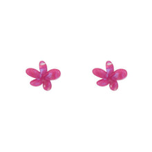 Erstwilder - Flower Textured Resin Stud Earrings - Fuchsia