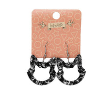 Erstwilder - Cat Head Chunky Glitter Resin Drop Earrings - Silver