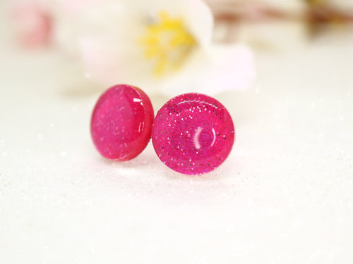 Vera Chan - Gumdrop studs (Hot pink glitter)