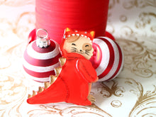 SECONDS -  Vera Chan - Dino Cat acrylic brooch (Christmas edition 2022)