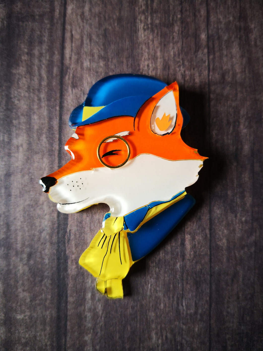 Vera Chan - Sir Francis the fox acrylic brooch