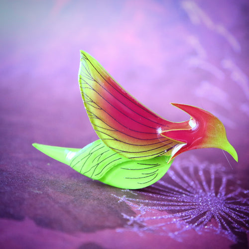 Vera Chan - Hummingbird plant brooch
