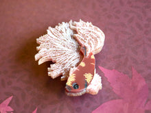 Kimchi and Coconut - Betta Fish Brooch (Rose gold glitter)