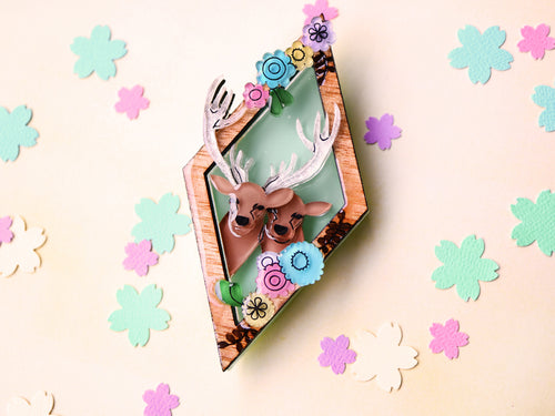 Vera Chan - Artist collaboration Spring forest deer brooch