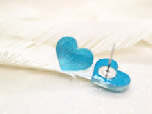 Vera Chan - Gumdrop heart studs (Sky blue glitter)