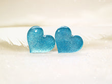 Vera Chan - Gumdrop heart studs (Sky blue glitter)