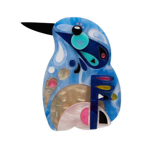 Erstwilder x Pete Cromer - The Astute Azure Kingfisher Brooch