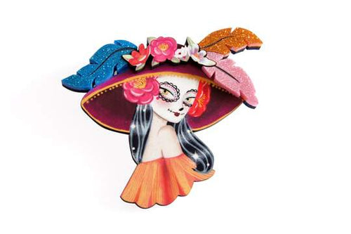 LaliBlue - Mexican Catrina Brooch