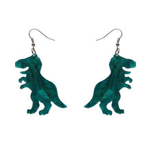 Erstwilder - Tyrannosaurus Ripple Glitter Resin Drop Earrings - Emerald