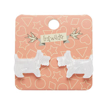Erstwilder - Terrier Textured Resin Stud Earrings - White