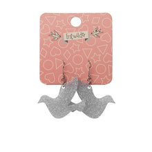 Erstwilder - Dove Glitter Resin Drop Earrings - Silver