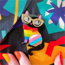 Erstwilder - Elissa the Rainbow Cat Brooch